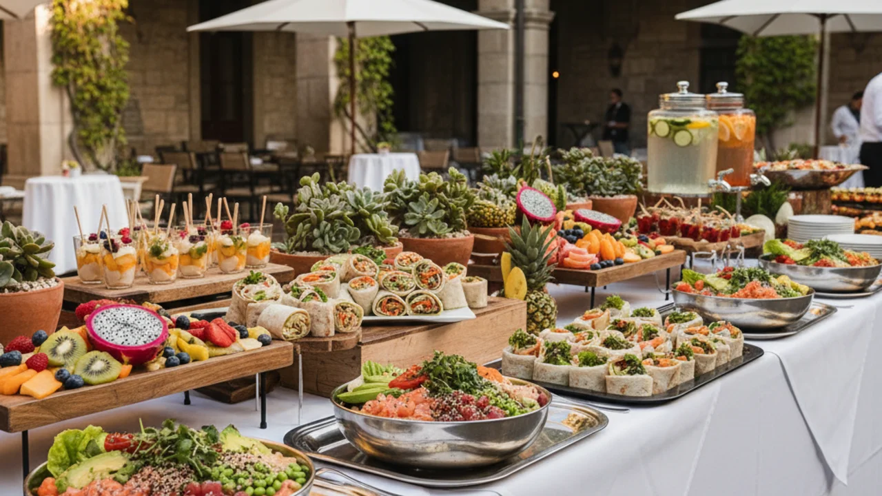 Coastline Kitchen catering spread for a corporate outdoor event