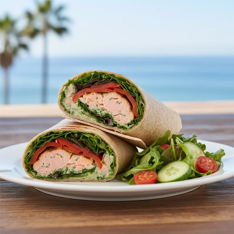 Grilled salmon rice bowl